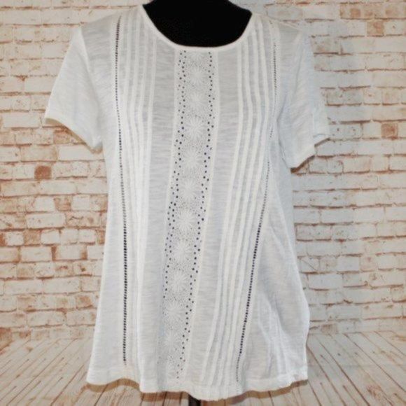 Nicole Miller Tops - Nicole Miller White Short Sleeve Top Size M